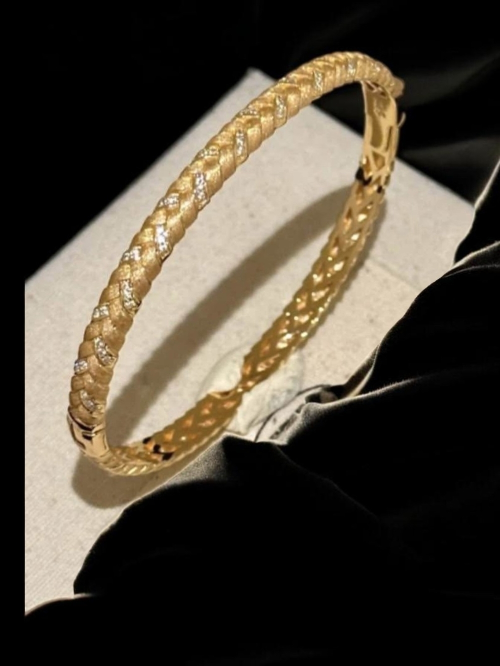 18K Gold Plated Woven Hinged Bangle Bracelet - NWOT 🔥